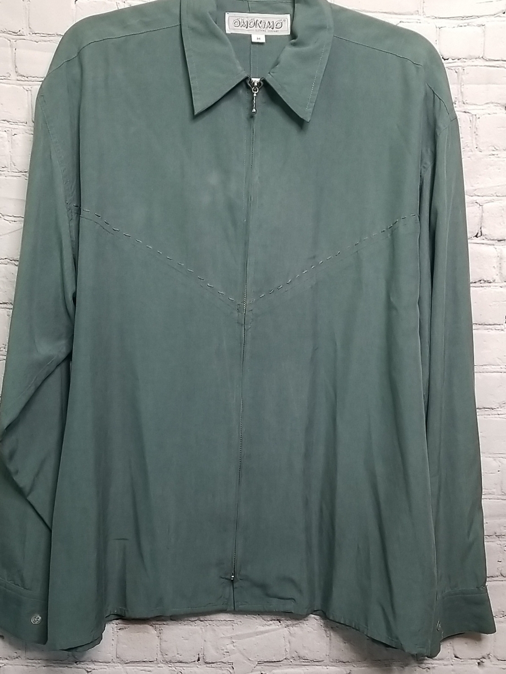 OMONIMO mens zip front shirt/ jacket size Medium EUC